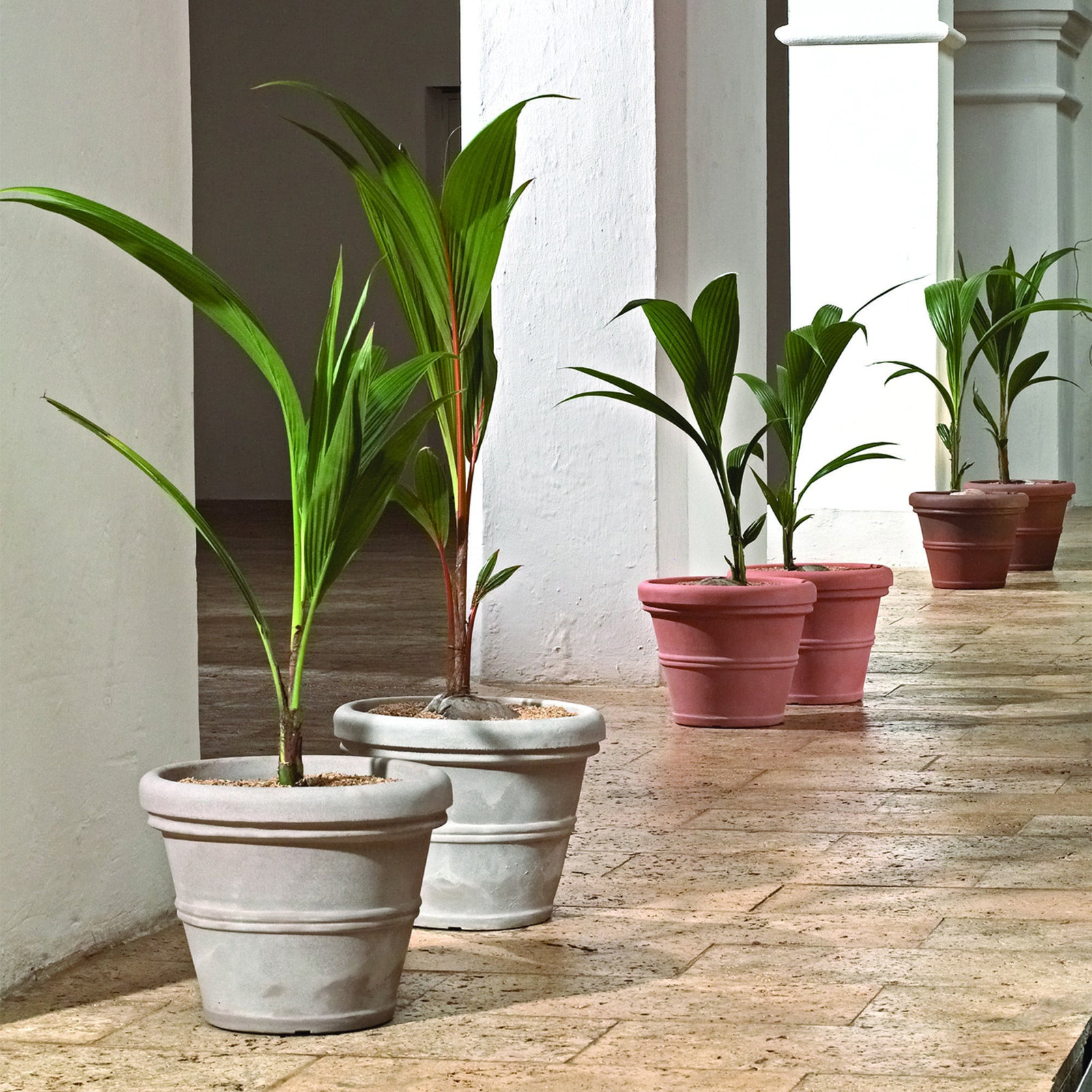 Lanesborough Resin Pot Planter, Weathered Concrete, 9.25" H x 11.4" W x 11.4" D