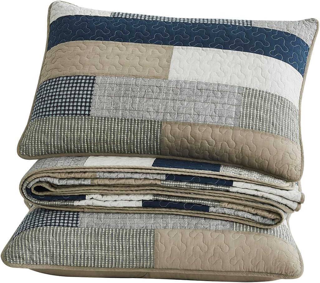 Dylan Cotton Patchwork Quilt Set Chezmoi Collection 