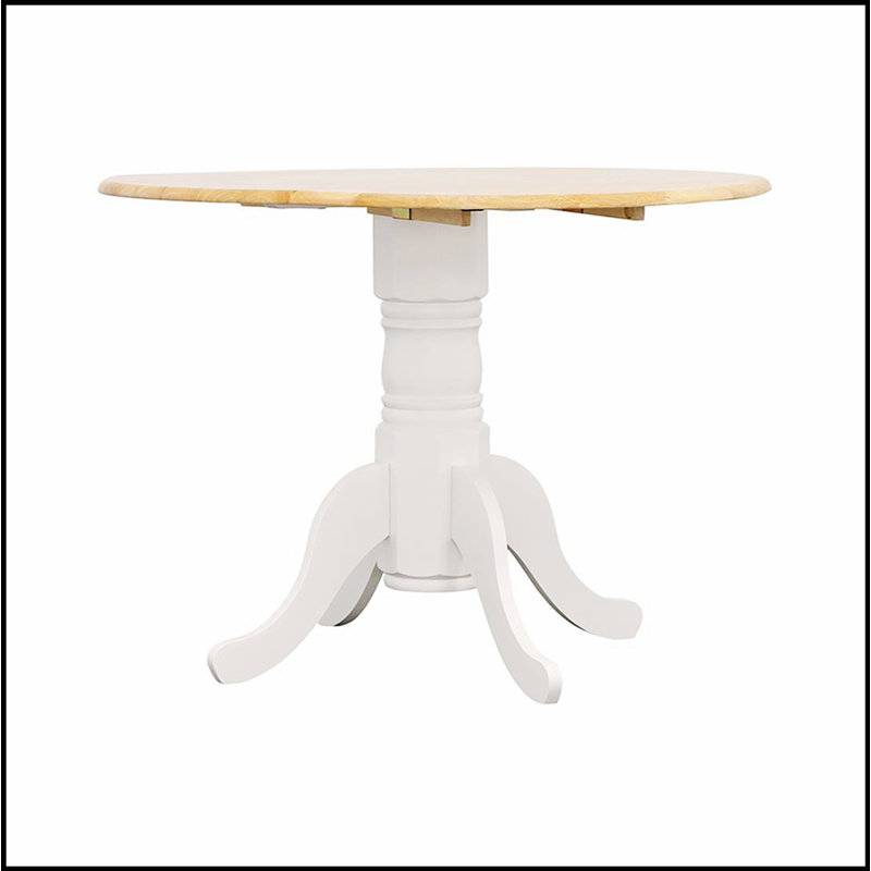Round 40-inch Drop Leaf Extension Dining Table, Perfect for Small Spaces and Versatile Use in Kitchens and Dining Rooms