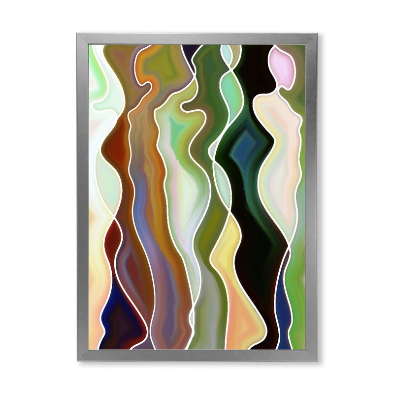 «Abstract Colorful Colorful Curves», impression sur toile, H 40 po x l 30 po, Cadre photo argenté