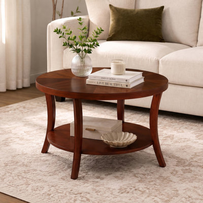 Dinh Round Coffee Table with Shelf