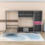 Lit escamotable simple 2 tiroirs en bois avec tablettes et armoires-1349811413