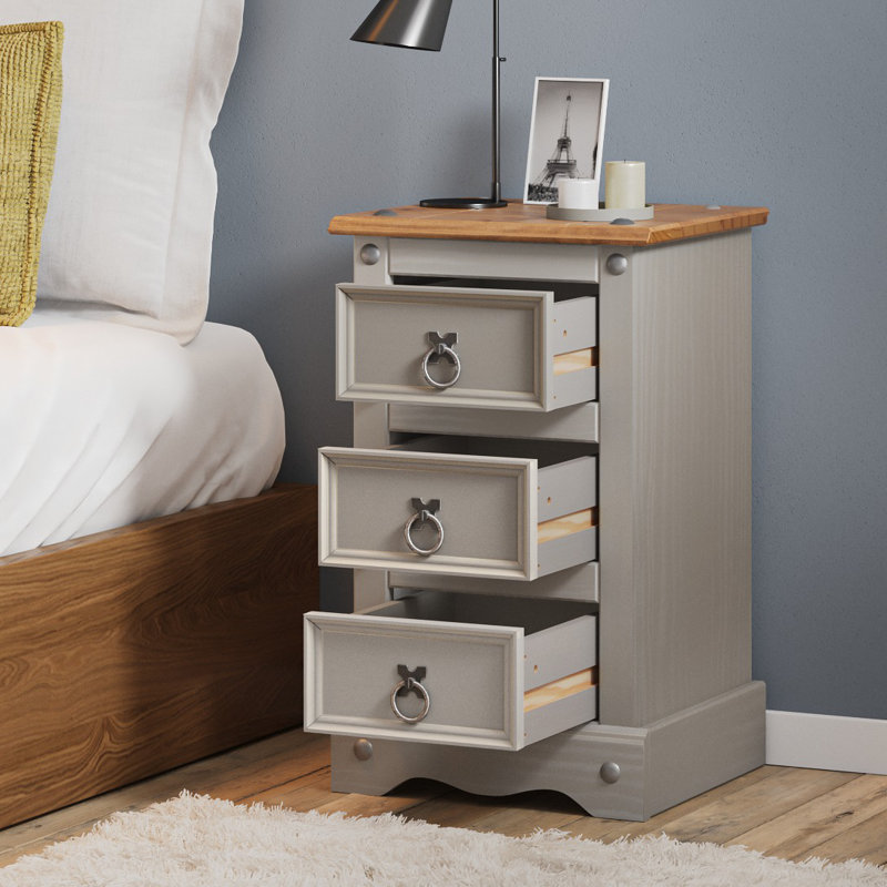 Palmea 35cm W Solid Wood Bedside Table