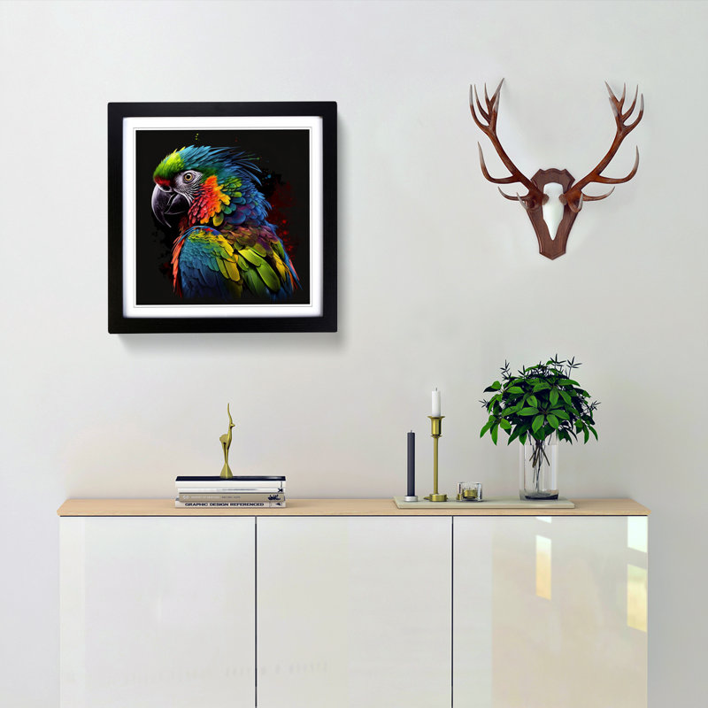 Parrot - Framed Print, Black
