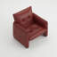 Fauteuil d'appoint 34,6 pouces rembourré en similicuir rouge-1027365372