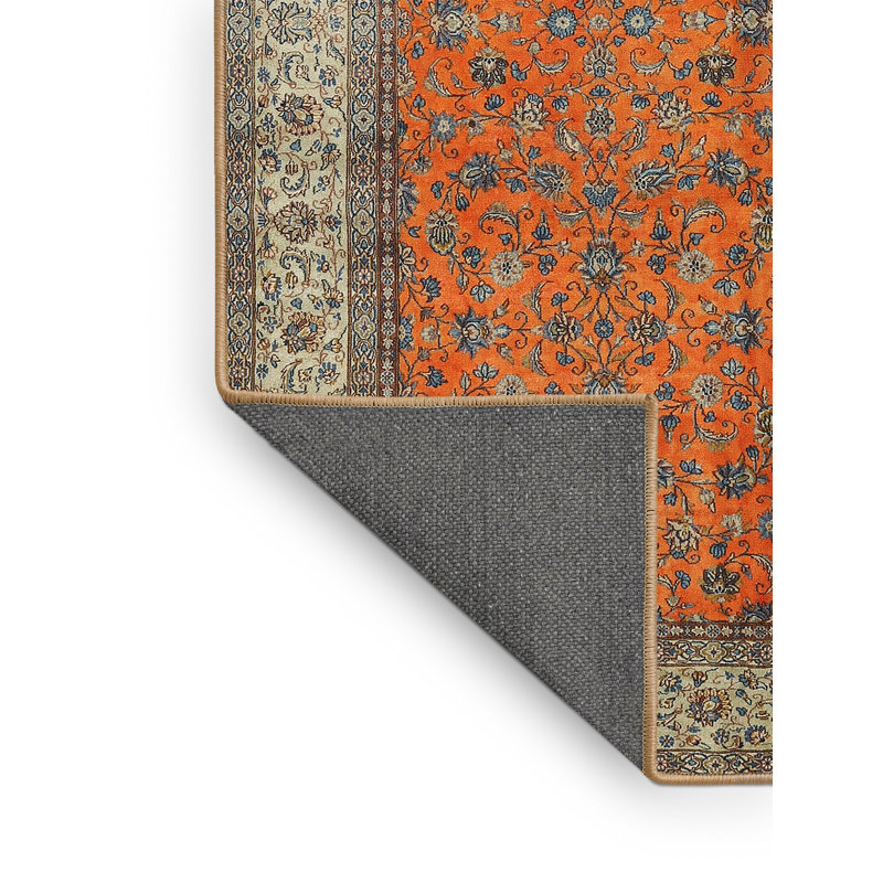 Tapis décoratif orangé oriental jailyn, Rectangle 6 pi x 9 pi