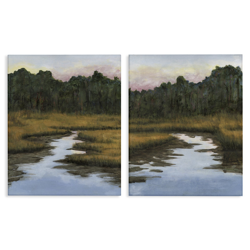 Ensemble d'art mural sur toile 2 ruisseaux naturels par Michael Willett, H 30 po x l 24 po