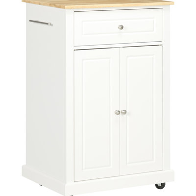 Cream White Kitchen Egg Cart, Drawer, Adjustable Shelf, 2 Towel , Space Saving Condiment