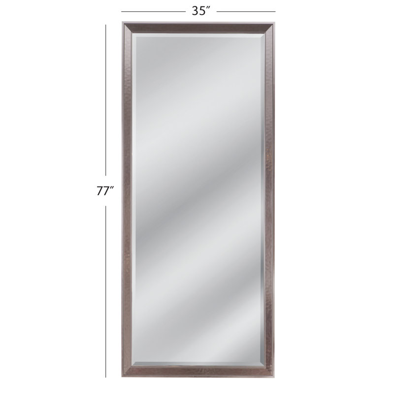 Sophie Rectangular Floor Mirror with Sleek Silver Wood Frame – Modern