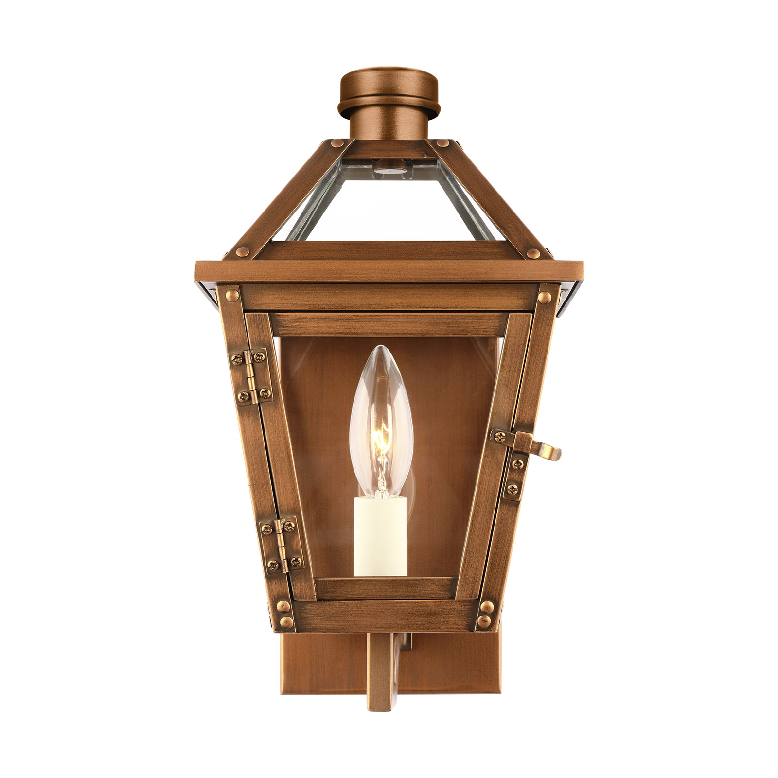 Single Light Empire Outdoor Composite Wall Light, Natural Copper