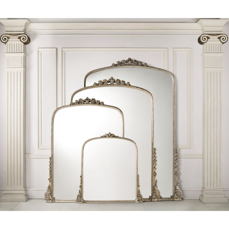 Miroir de plancher Arch, 83,5 po x 65 po, Argent antique