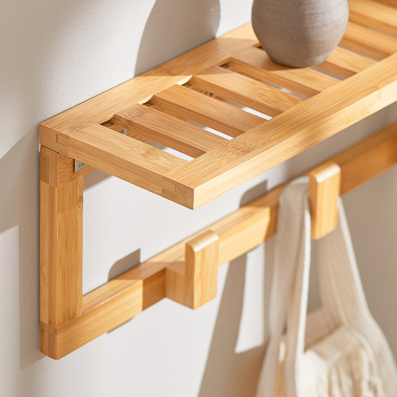 Fresnel Bamboo / Rattan 6 - Hook Wall Mounted Coat Rack