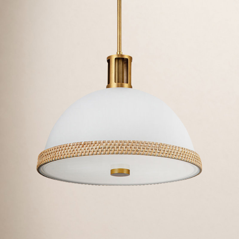 Doral Pendant, Matte White, 12.75"H x 16.38"W x 16.38"D