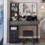 Grande coiffeuse avec miroir à DEL, centrale électrique et rangement-118032980