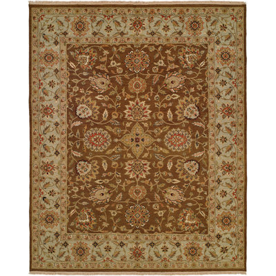 Wool Oriental Area Rug in Brown