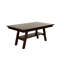Table de salle à manger rectangulaire en noyer foncé fabriquée en bois d'hévéa avec tablette