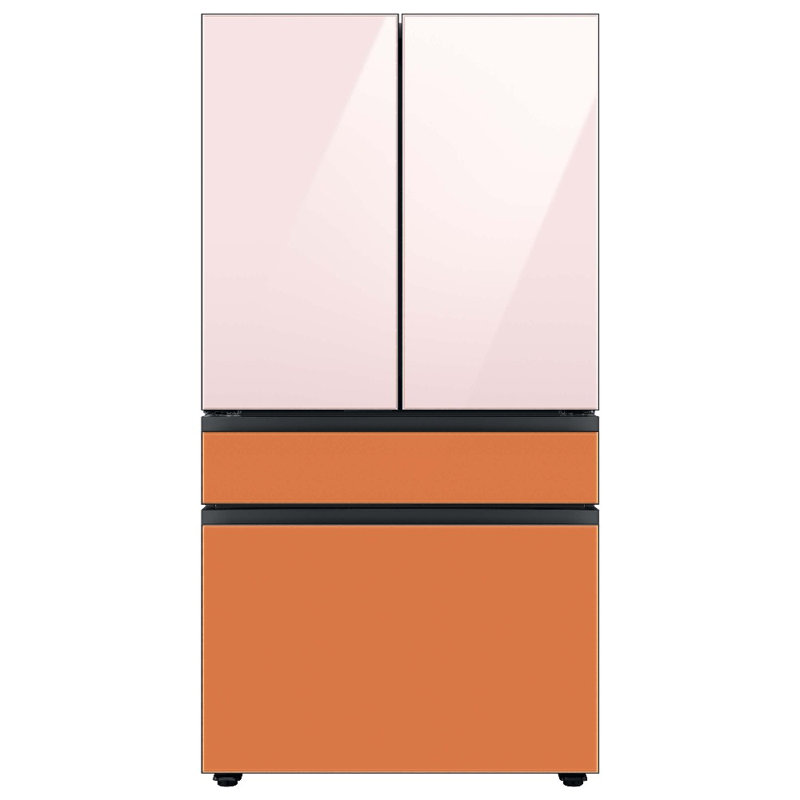 Samsung Bespoke 29 cu. ft. Smart 4-Door Refrigerator with AutoFill Water Pitcher and Custom Panels Included, Clementine Glass