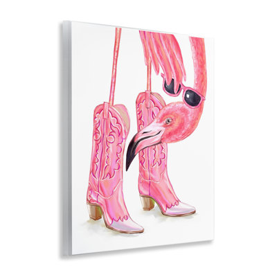 Plaque murale Glam Cowgirl Flamingo, design par Ziwei Li