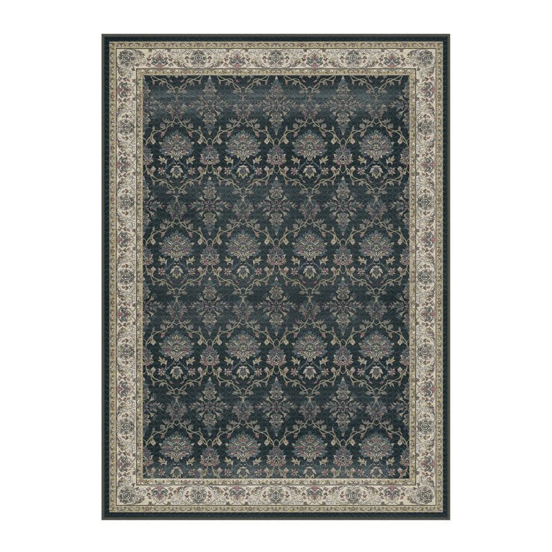  Tapis noir / brun Orihue pour le salon avec envers antidérapant, Rectangulaire 3 pi x 5 pi
