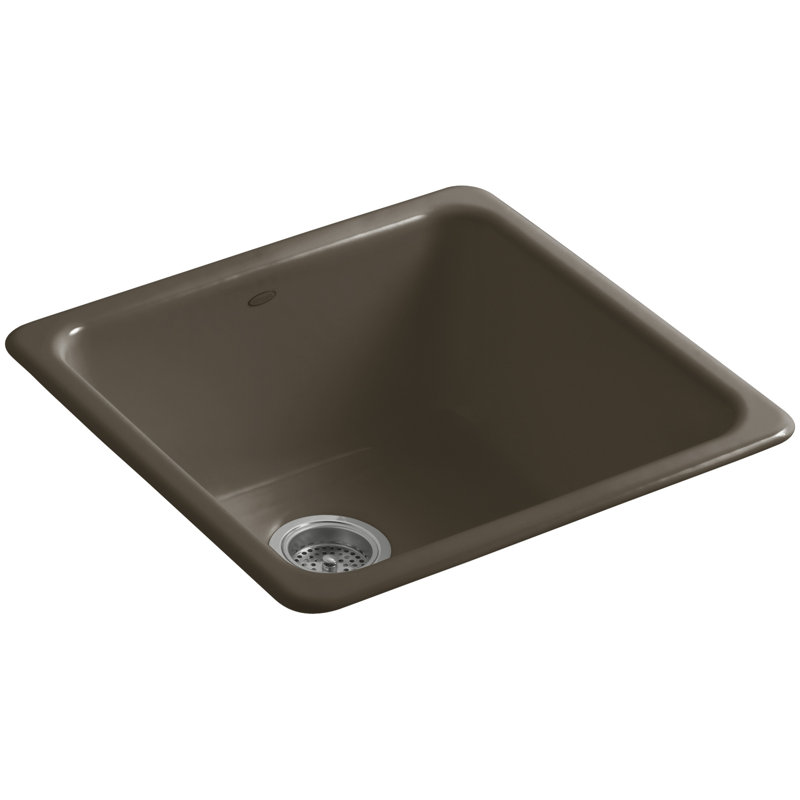 IronTones 20.875" L x 20.875" W Dual Mount Kitchen Sink, Suede