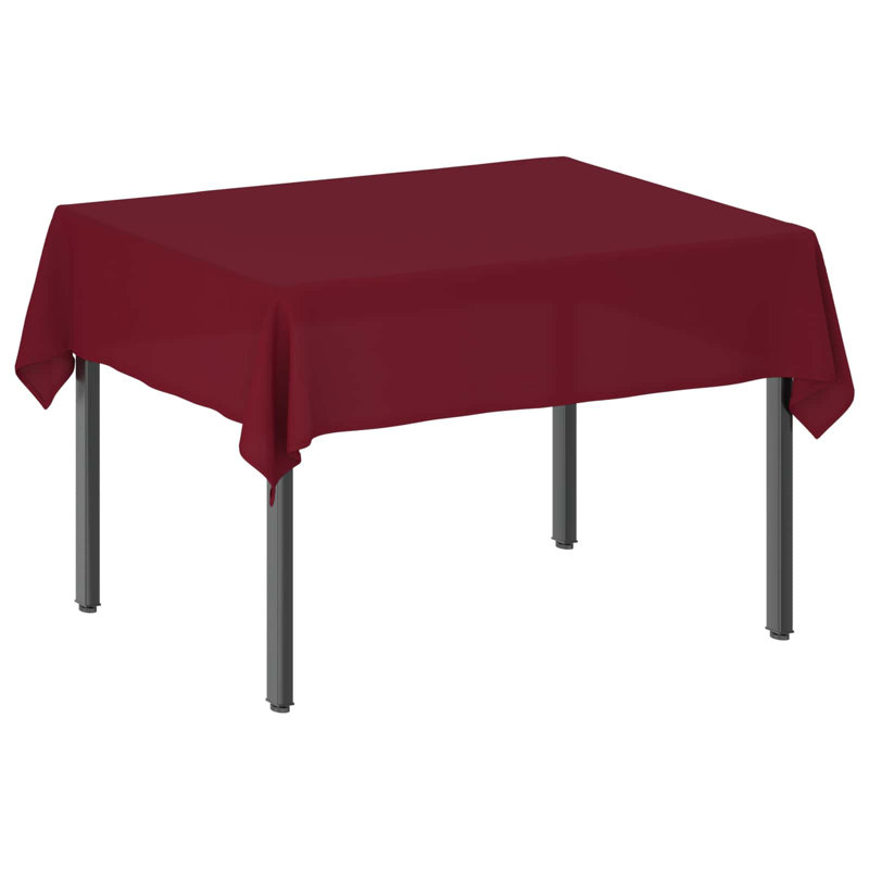  Table Cloth Plain Polyester Cover Fabric Tablecloth Kitchen Dining for, 180 cm L, Wine Red