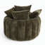 Fauteuil rond moderne surdimensionné de 55 pouces en mousse de polyester moelleuse avec coussins pour espace de vie (sans repose-pieds)-1830997800