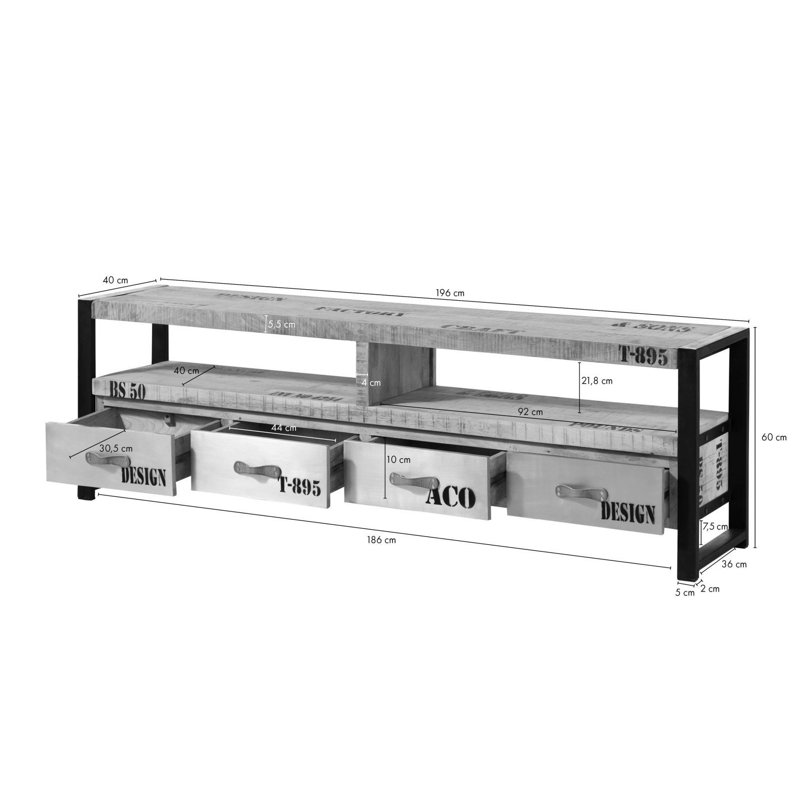 Factory Unfinished TV Stand for TVs up to 78"