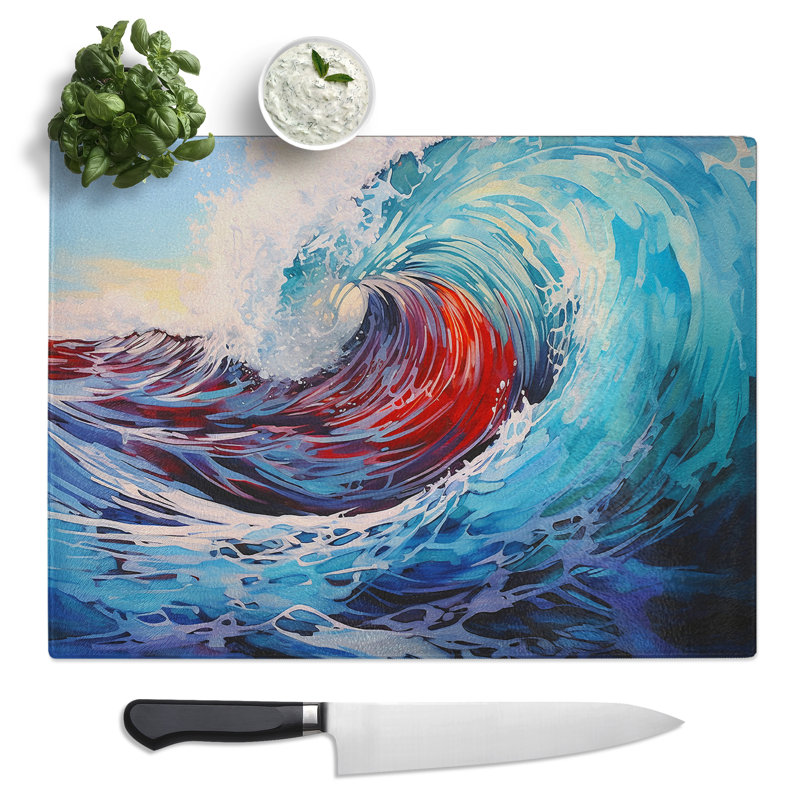 Wave Contemporary  Glass Chopping Board