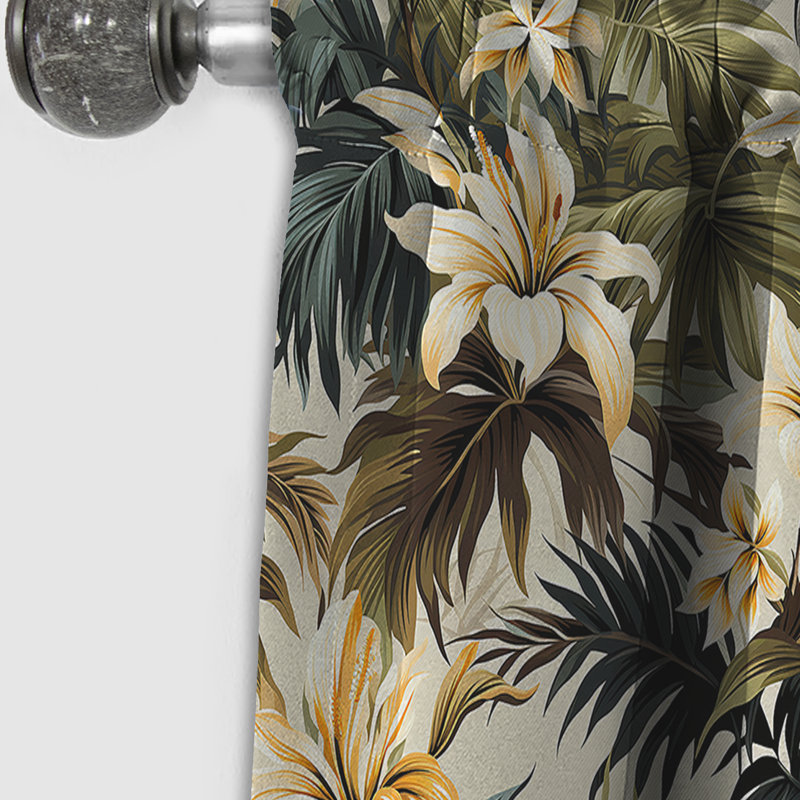 Motif tropical Coconut Grove - Rideau floral - Rideau occultant floral - 1 panneau, L 52 po x L 108 po