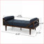 Chaise longue confortable en tissu pour adultes | Bleu marine | Courbé