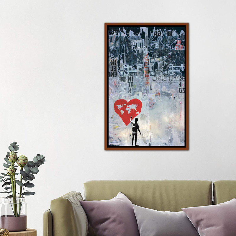 «Wild World» - Impression, Cadre bois classique, H 26 po x l 40 po x 1,5 po