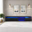 Adjustable LED Glass Storage TV Stands & Entertainment Centers, Black MDF Modern