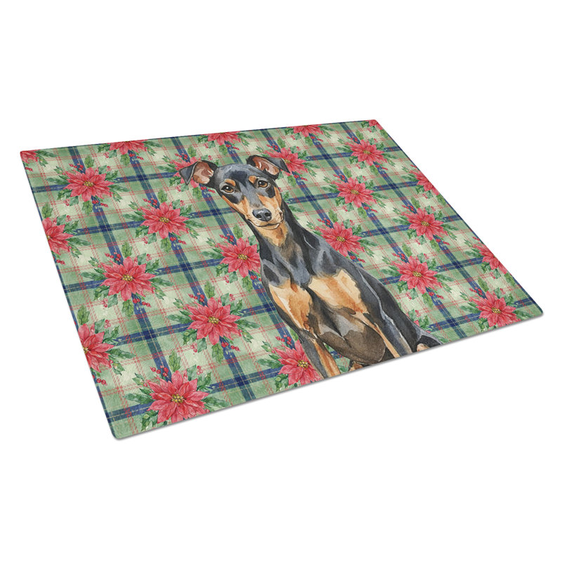 Planche à découper Manchester Terrier Christmas PoinsettIas