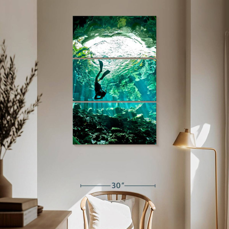 Sireci Diving In Cenote, 65" H x 42" W