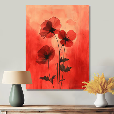 Solitary Geranium Petals In Volcano Grace I - Geraniums Metal Wall Art, Traditional Metal Art Print