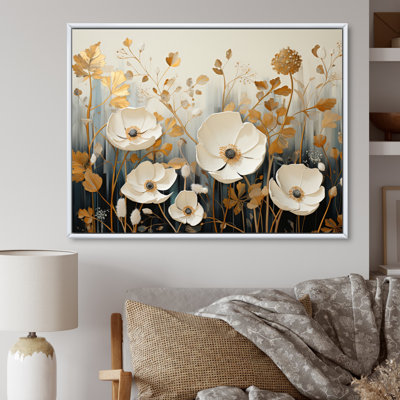 Attikus - collage de fleurs minimalistes blanches et jaunes - impression