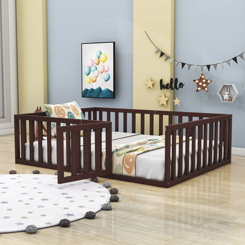 Freta Wood Bed Frame, Full, Walnut