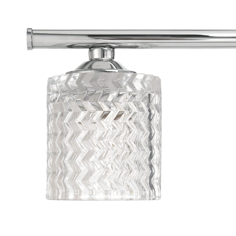 Luminaire de salle de bain à 6 lumières en acier à intensité variable Vernice, Chrome
