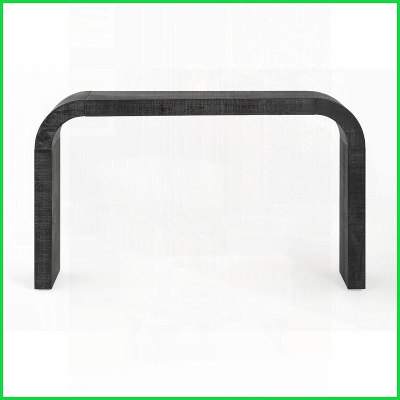 Table basse en placage de bois rustique de Mirod, H 30,9 po x L 52,25 po x l 11,81 po, Noir