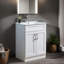 24" Modern 2-Door Free-Standing Single Bathroom Vanity With Ceramic Top-2123903398