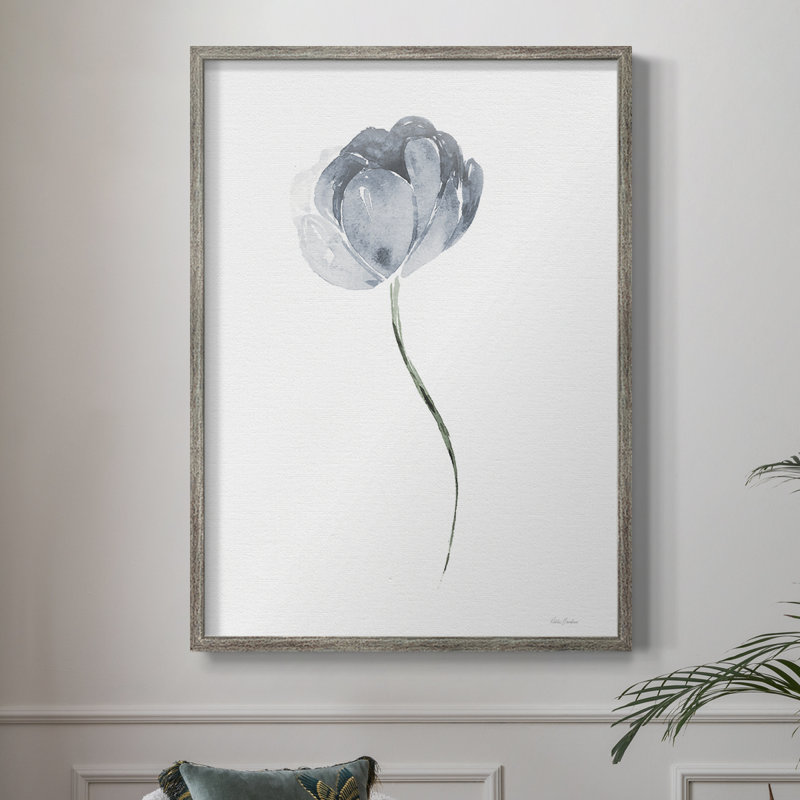 Tulipe II, reproduction encadrée - bois massif, H 11 po x l 9 po