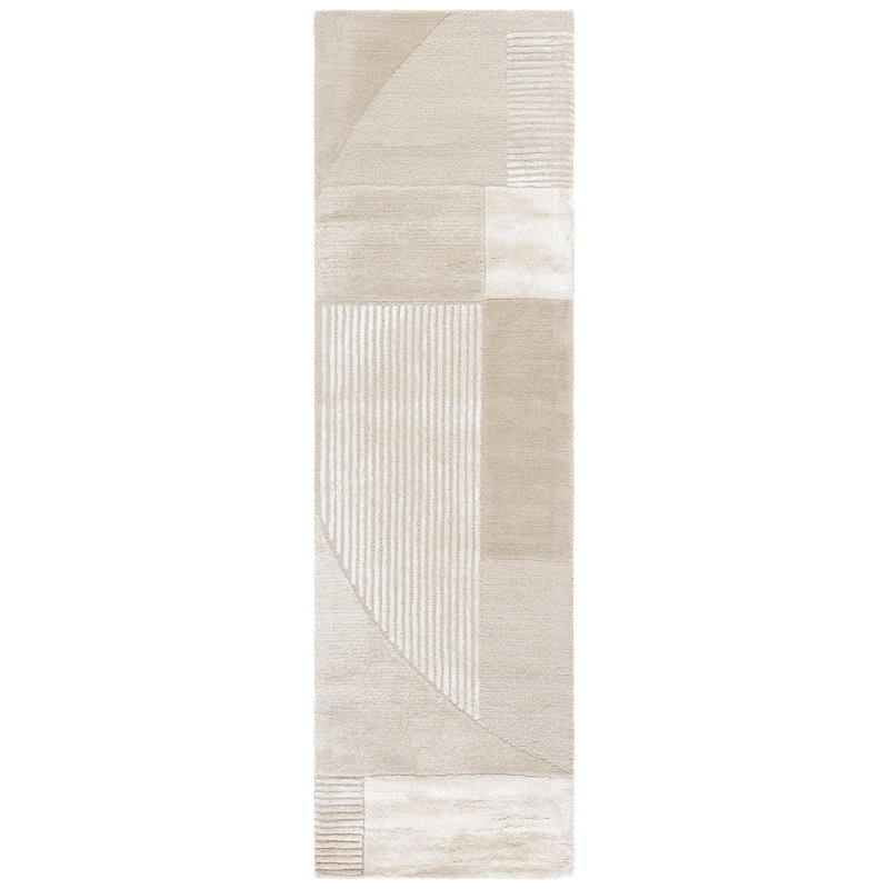 Fifth Avenue Hand Tufted Viscose,Wool, Cotton Geometric Indoor Rug, Runner 2'3" x 8'