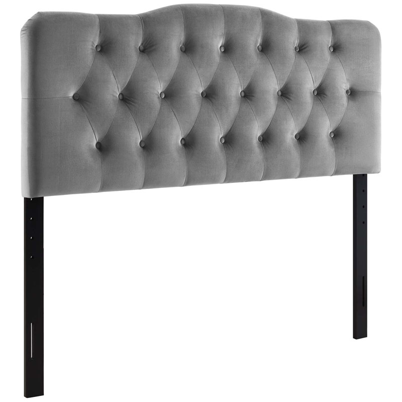 Modway Annabel Diamond Tufted Performance Velvet Headboard, Gray, King