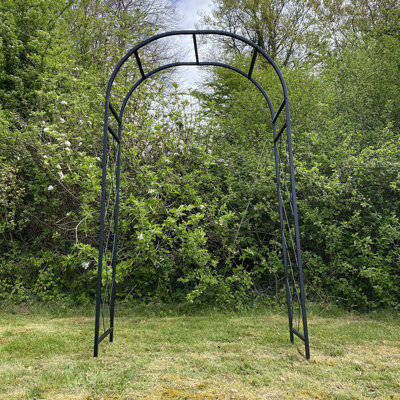 Ahnah 112cm W x 45cm D Metal Arbour with Gate in Black