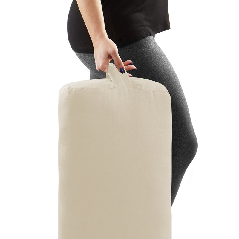 25" x 12" x 6" Rectangular Floor Pillow and Meditation Bolster, Natural