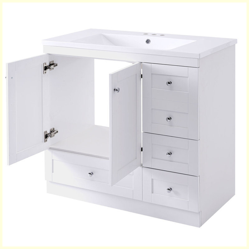 Meuble-lavabo autoportant moderne avec lavabo Modern, Blanc
