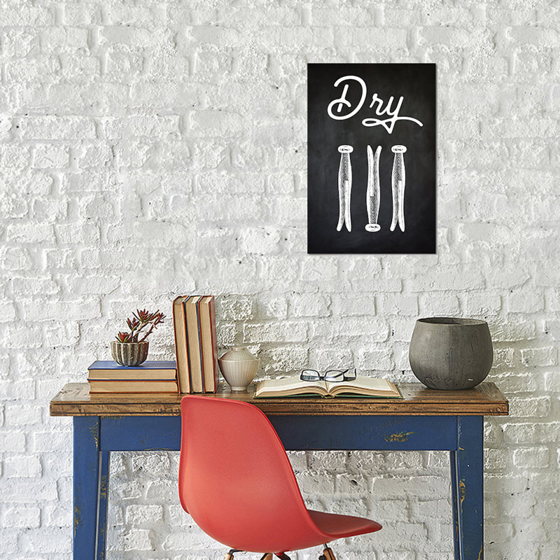 « dry », impression sur toile, H 40 po x l 26 po x P 1,5 po, Pas de tapis, Toile tendue