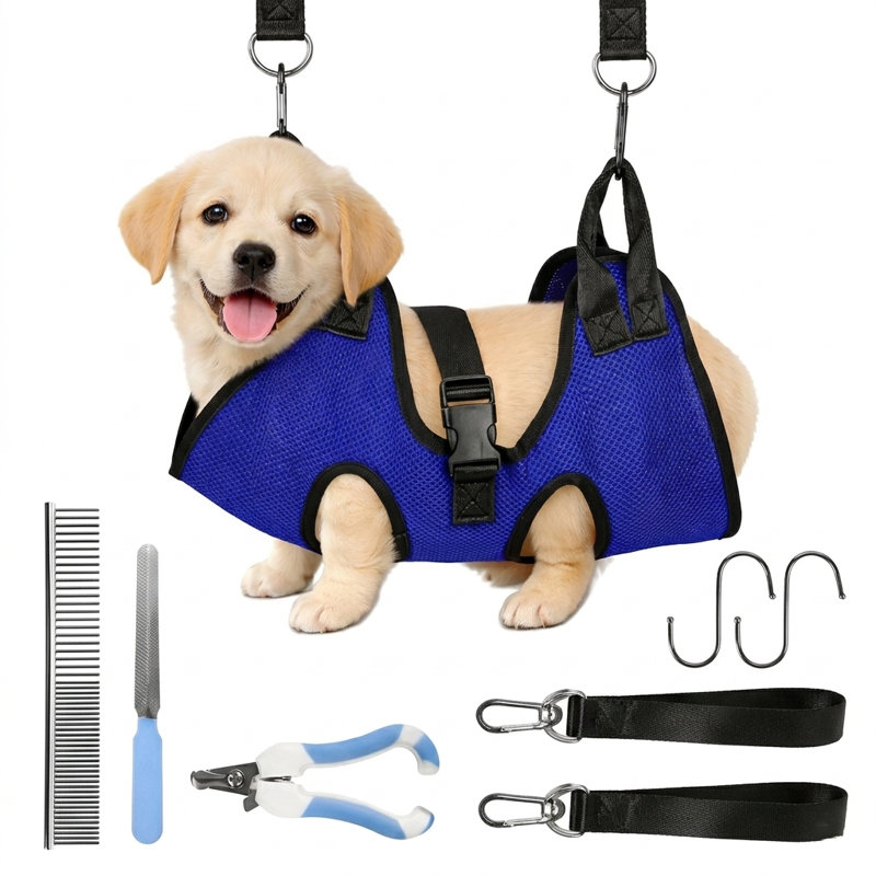 Harnais de toilettage S-Dog, Bleu, H 21,25 po x l 15 po x P 1 po