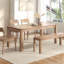 Table de salle à manger rectangulaire en noyer clair pour salle à manger / cuisine-2141537108