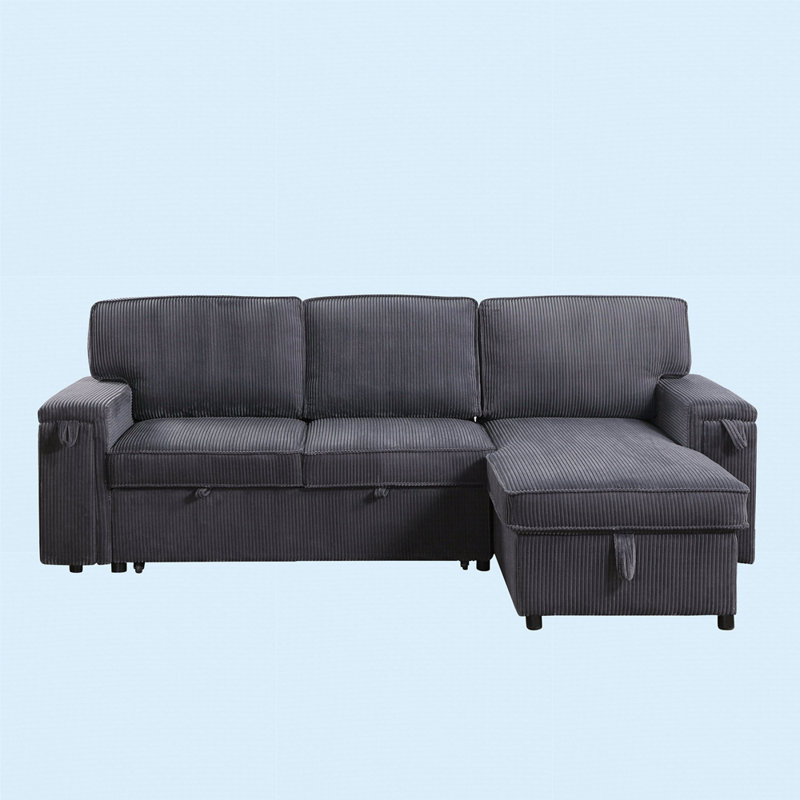 Canapé-lit modulaire avec espace de rangement Upholstery, Gris
